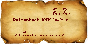 Reitenbach Kálmán névjegykártya