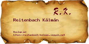 Reitenbach Kálmán névjegykártya